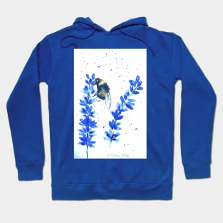 Bumble bee and Blue flowers Hoodie